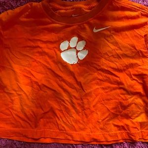 Clemson Orange Tie dye cropped tee